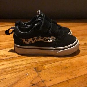Vans Toddler Size 5, black with leopard print